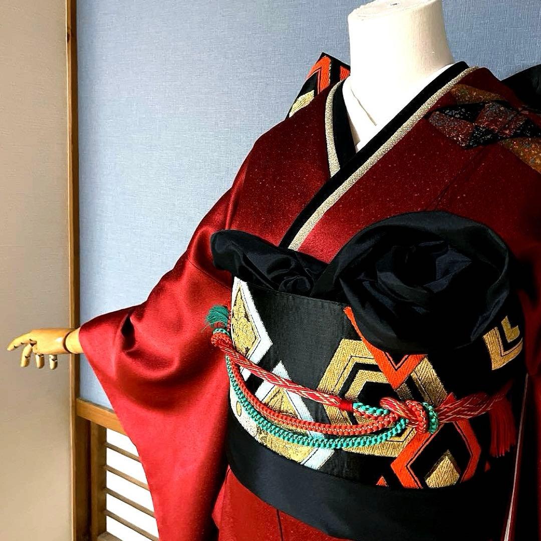 振袖フルセット　高身長　手描き友禅　コシノブランド　成人式振袖　振袖　裄丈68