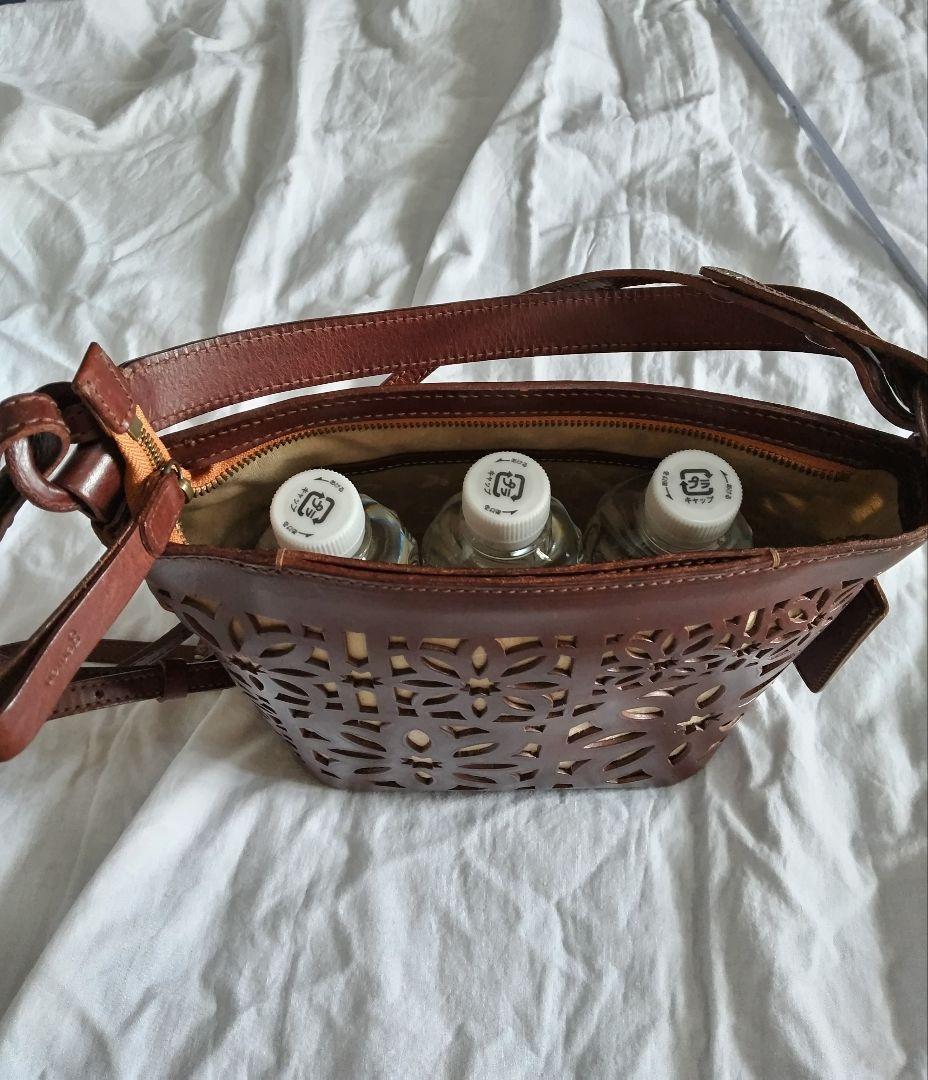 【genten】ブラウン カットワーク2waysバッグ 本革