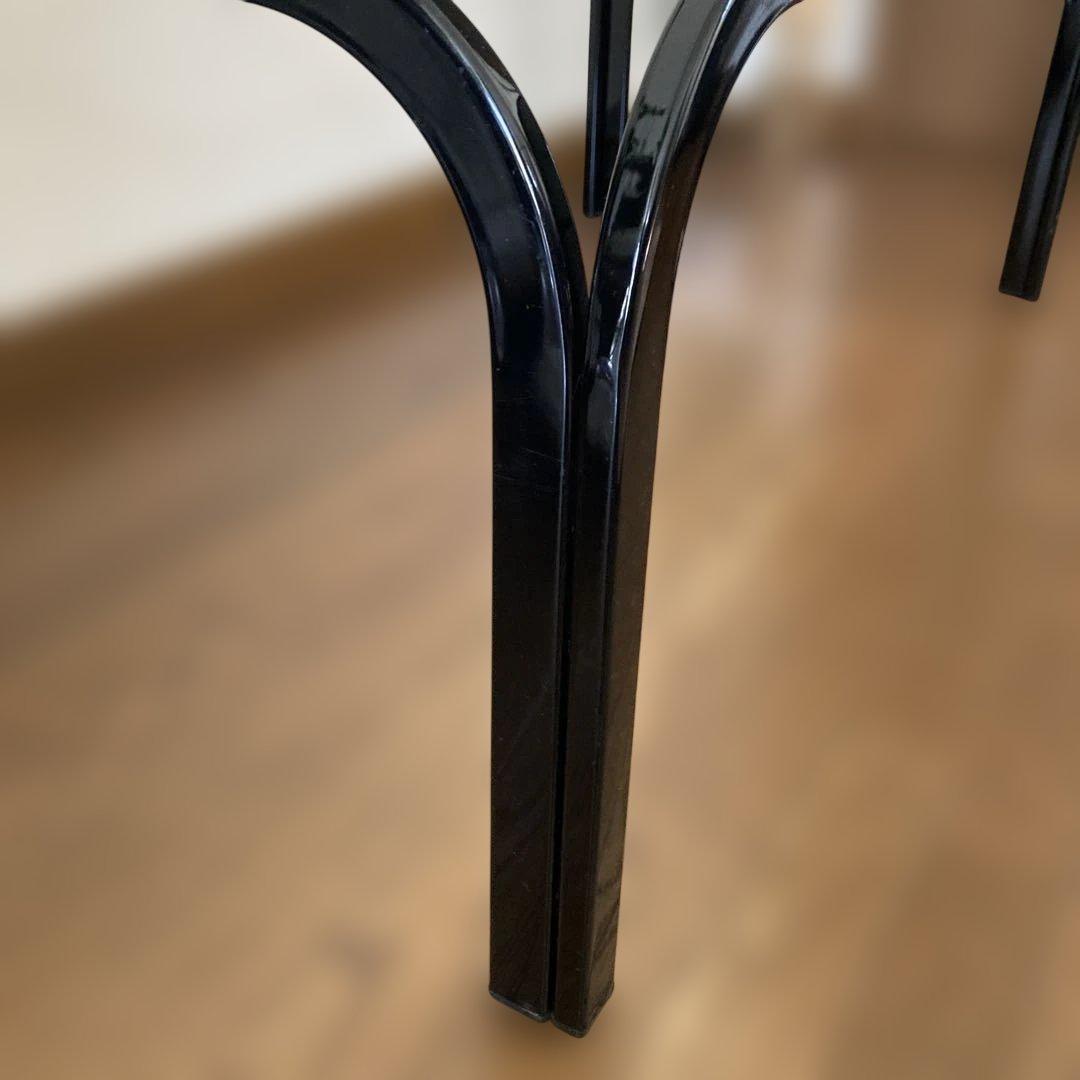 希少　レトロ　ガラステーブル　ブラック