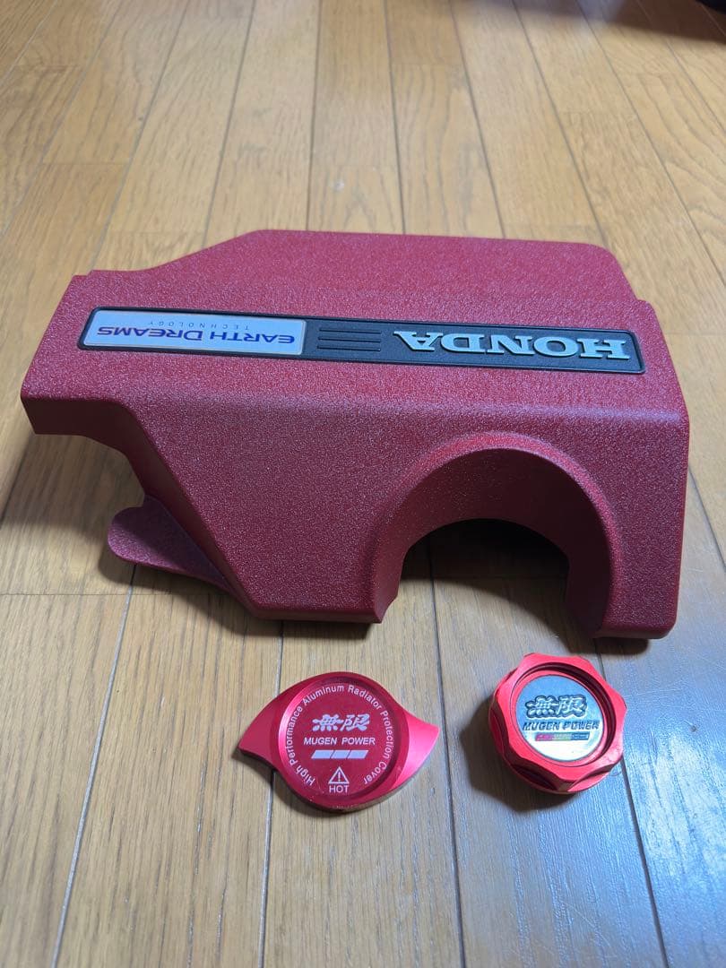 赤結晶塗装 S660JW5 エンジンカバー &オイル、ラジエーターキャップ