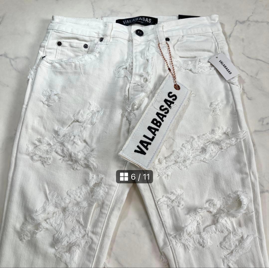 valabasas フレアダメージデニムパンツ