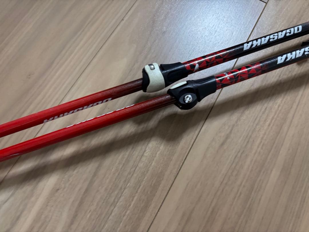 ★お洒落★オガサカ スキーポール ストック 収縮ポール　調整可能　デモ　技術
