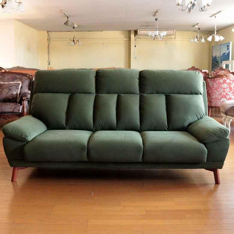 3Pソファモスグリーンソファ ハイバックソファ