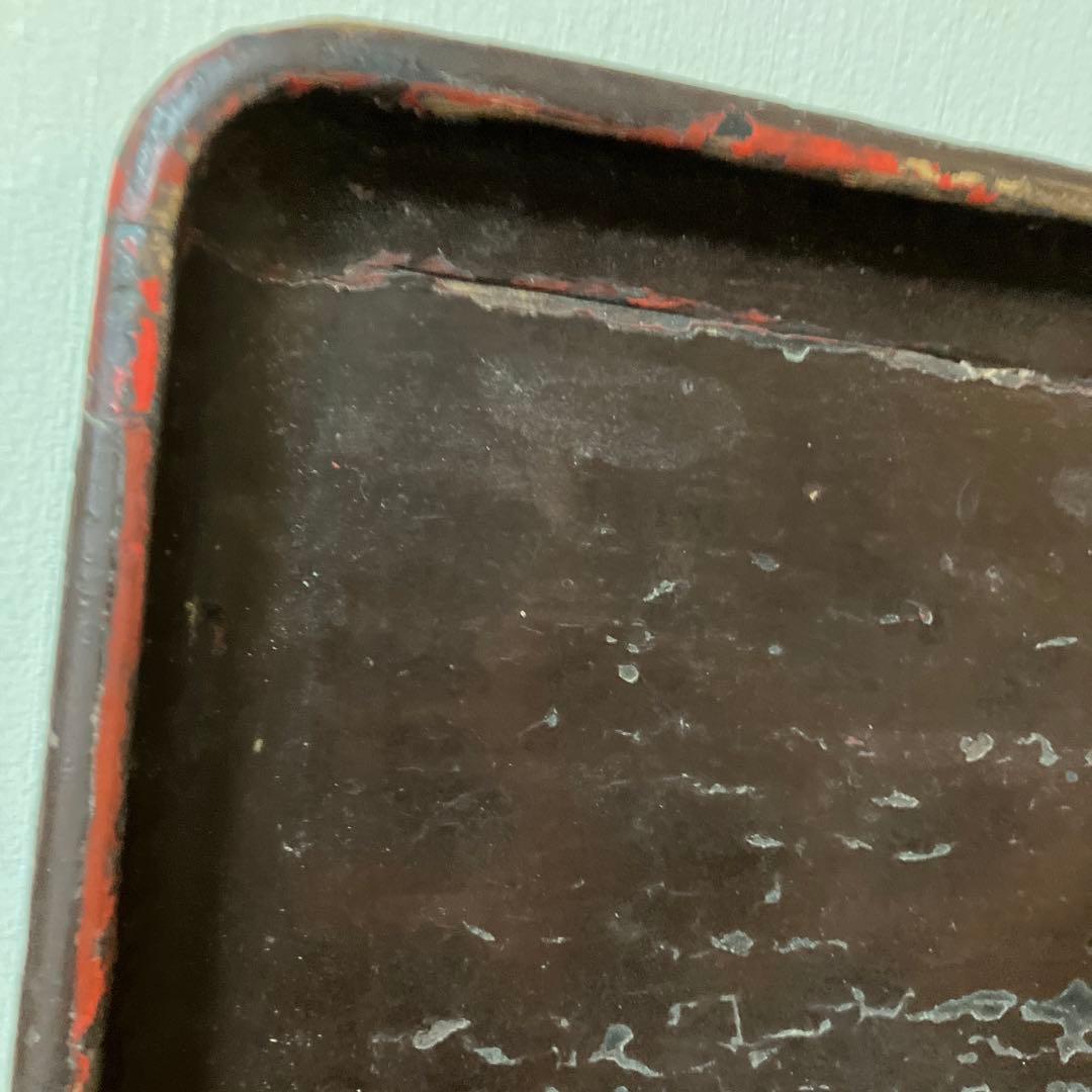 古民芸　盆　朱塗　〜明治時代頃　根来　矢部盆　讃岐盆　根来盆　骨董品.酒器盆.