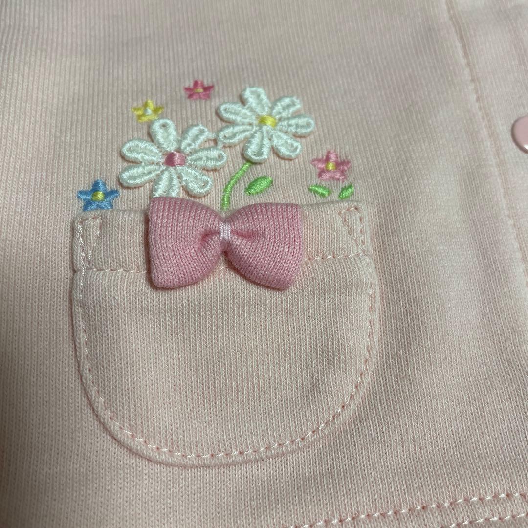 新品タグ付♡ミキハウス♡うさこレースフリルの可愛い〜カバーオール♡80