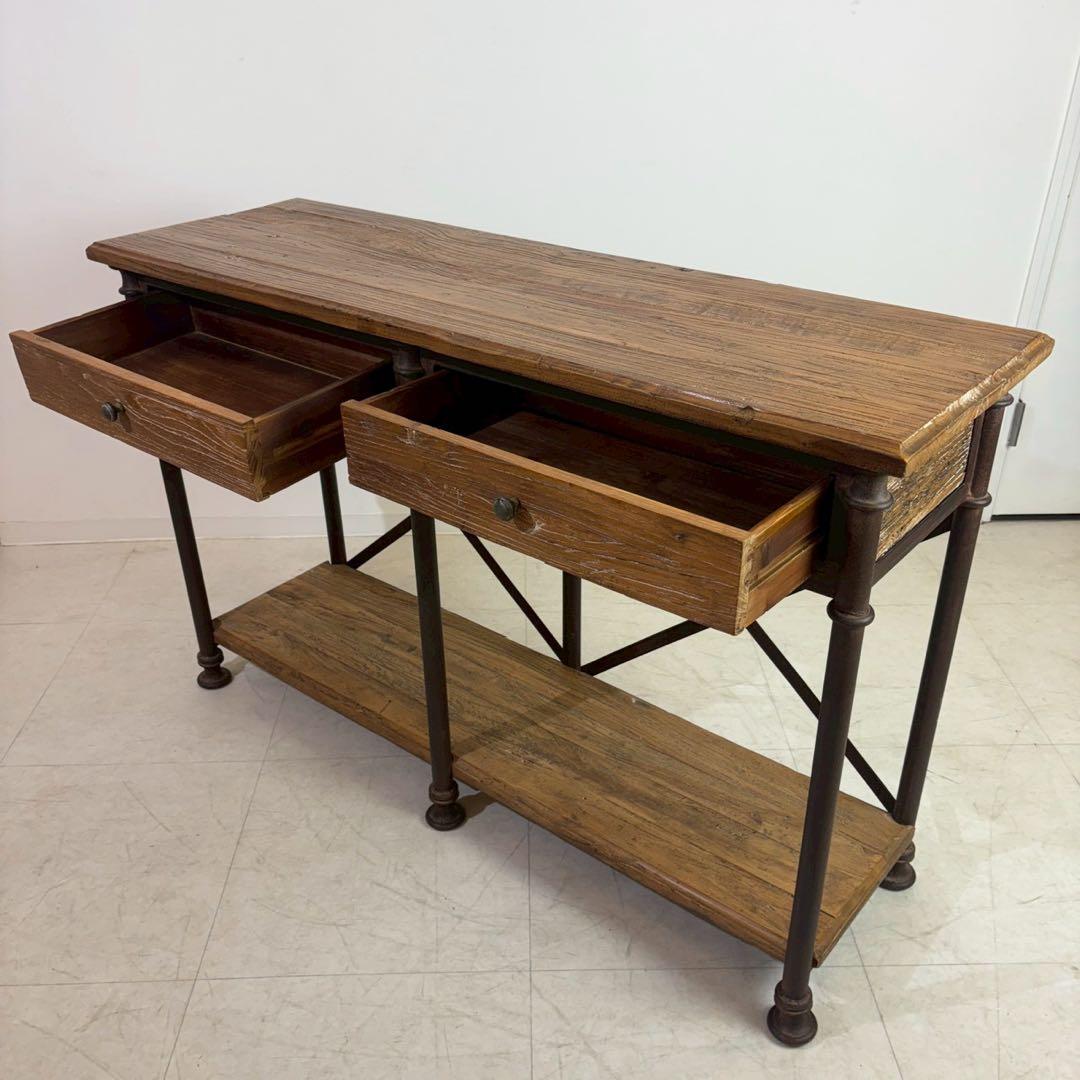 古材　コンソールテーブル　カントリースタイル　アンティーク調