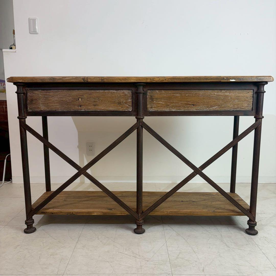 古材　コンソールテーブル　カントリースタイル　アンティーク調
