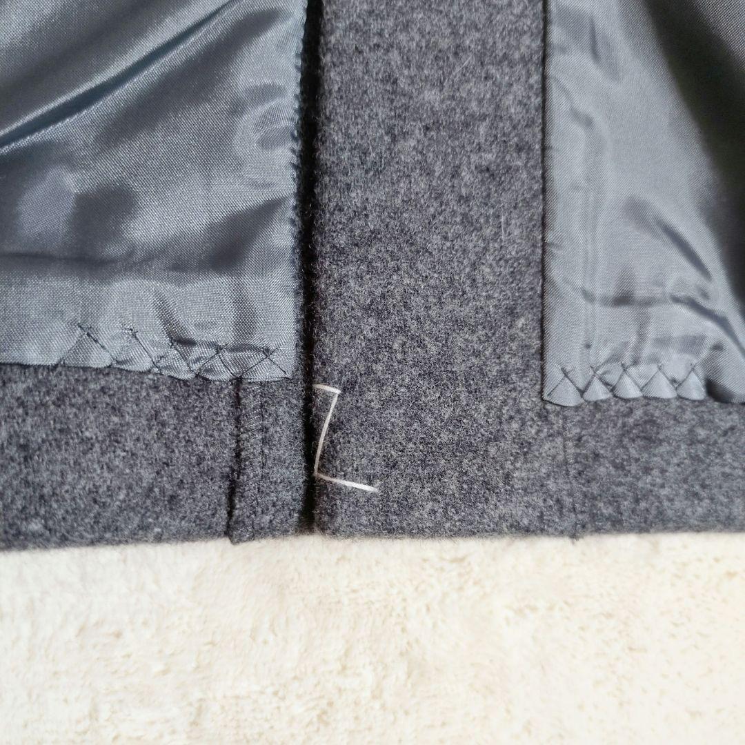 【未使用】ジェイプレス ウール混 ピーコート ダブルブレスト M グレー 防寒