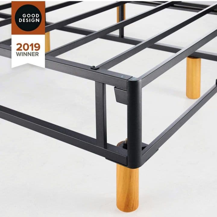 KS3　ZINUS　布張り　ベッドフレーム　シングル　ネイビー　Y