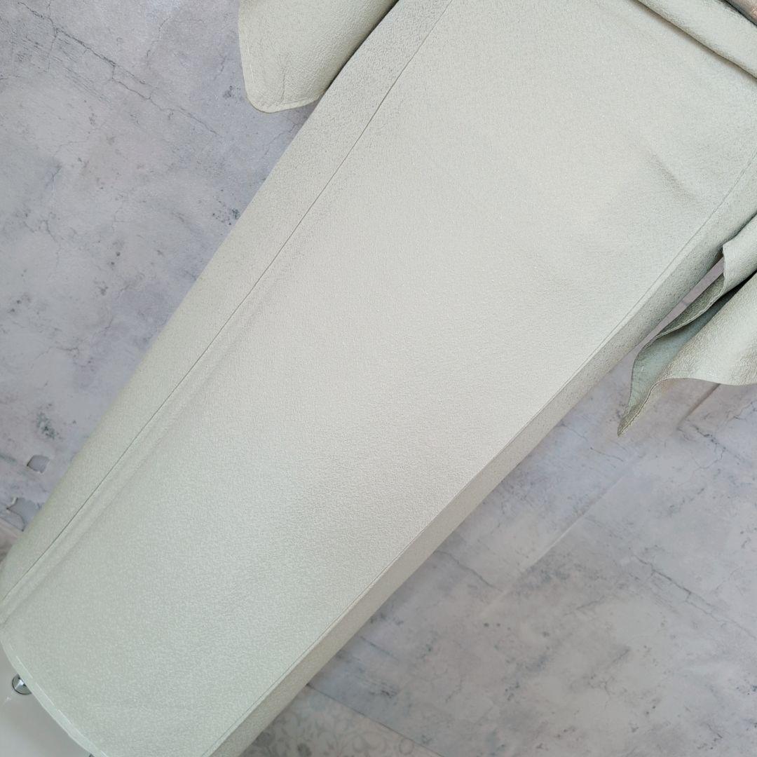 色無地　着物　フルセット　正絹　Sサイズ　ライムグリーン　O5