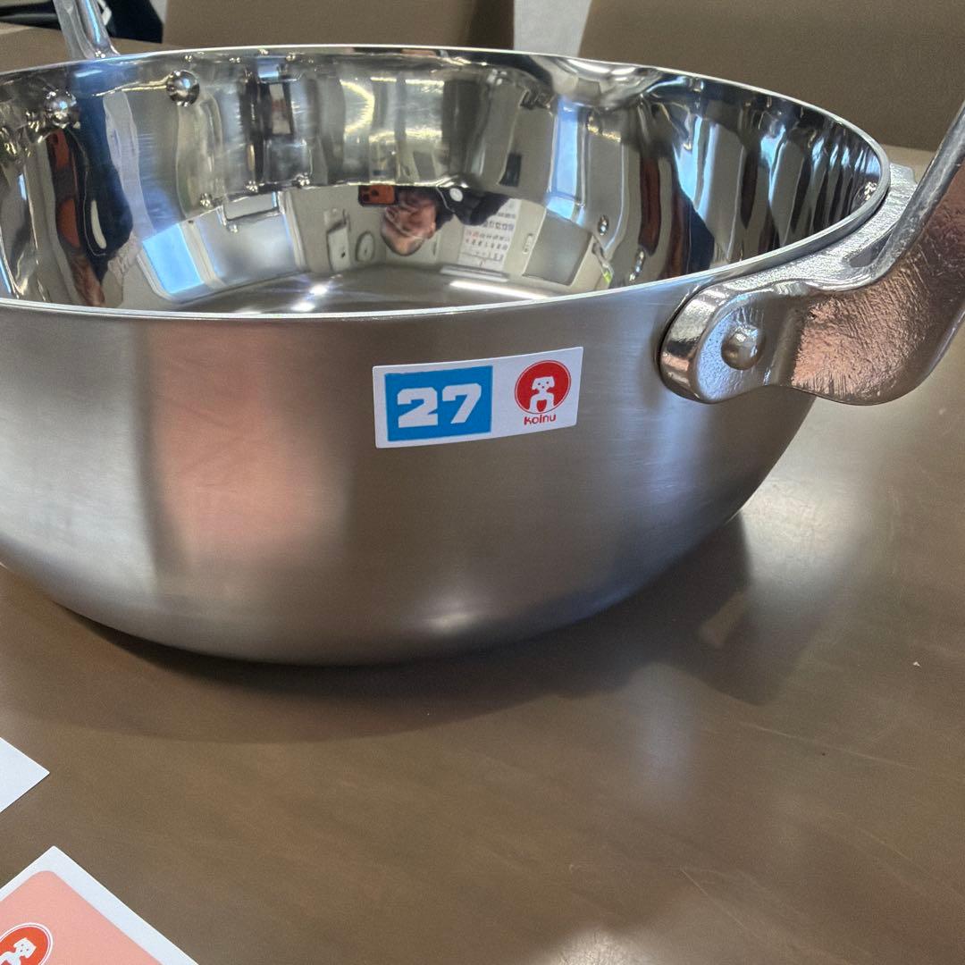 本間製作所　クラッド鋼　両手行平鍋　27cm 仔犬印