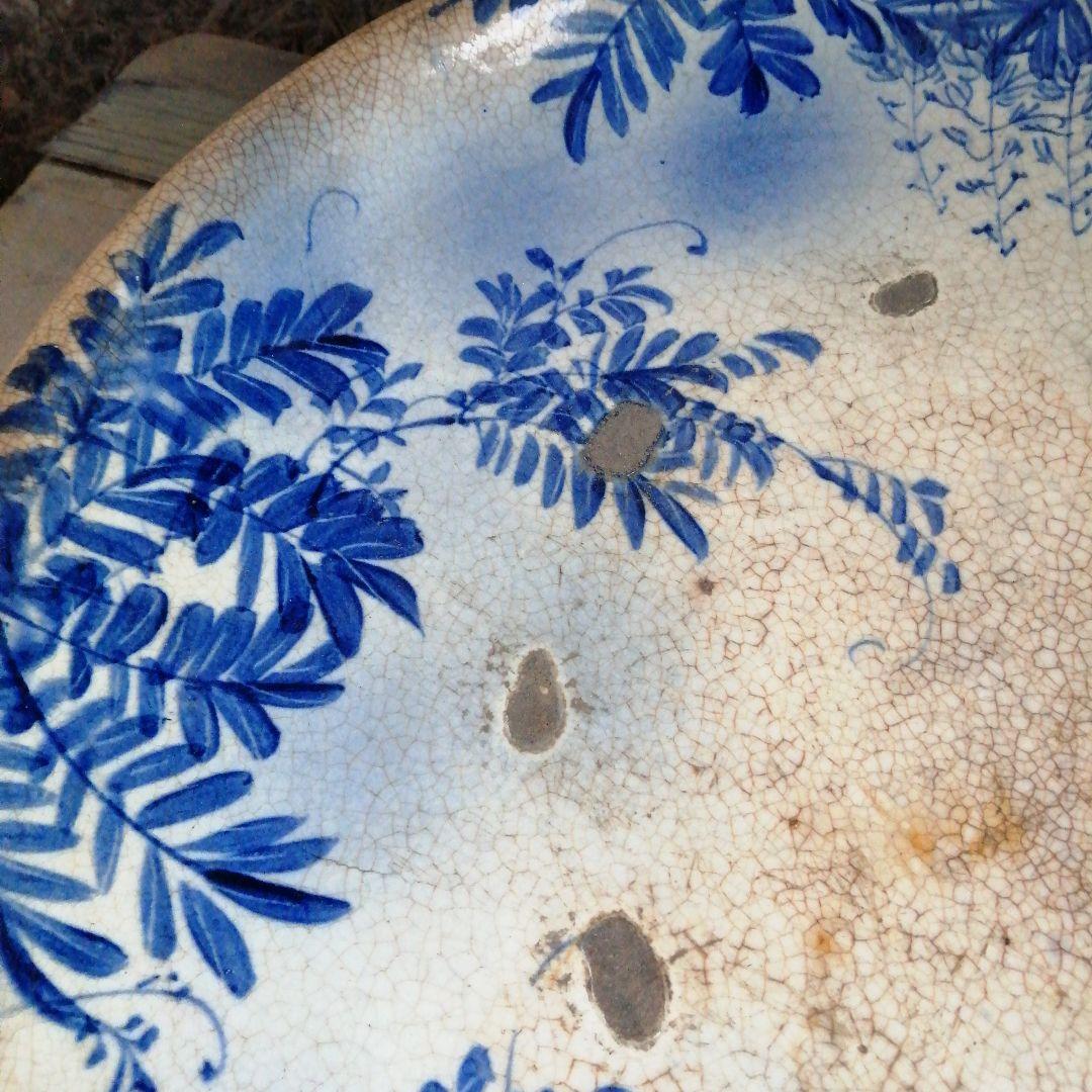 御深井焼　御深井釉絵付大皿　53cm　江戸後期