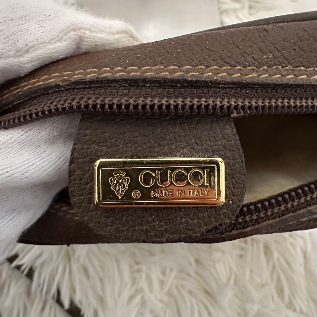 値下げ 袋付き グッチ GG 金具 レザー ショルダーバッグ シェリーライン