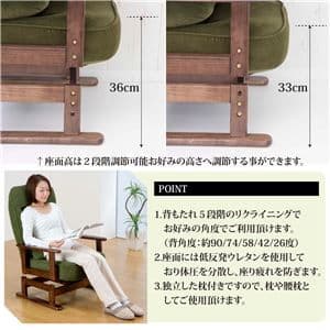 高座椅子 約幅62cm グリーン 360度 回転式 折りたたみ式