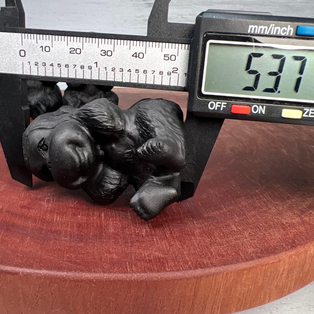 天然石　三猿　オブシディアン