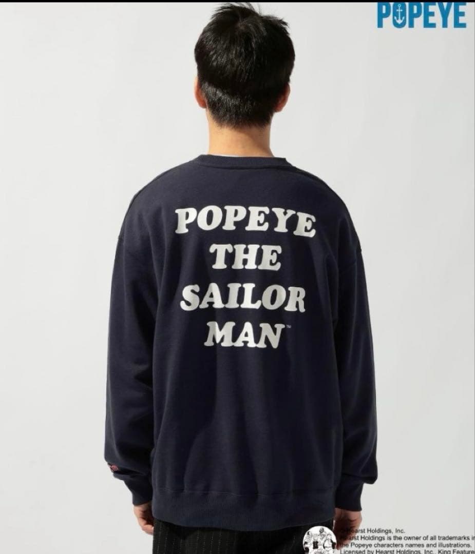 新品未使用　サイズL ユニセックスポパイ　スウェット　ネイビー