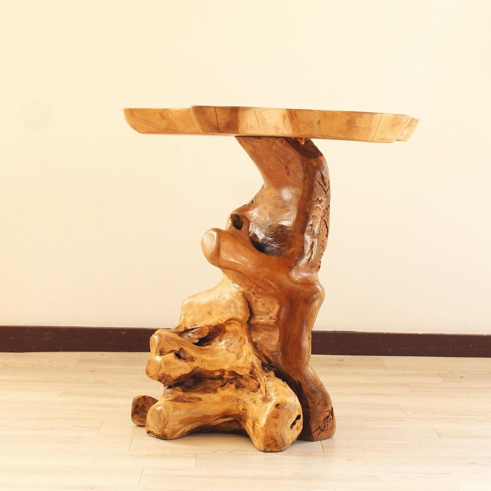 在庫処分 １点もの テーブル 木製 チーク材 天然木 切り株 カフェ D