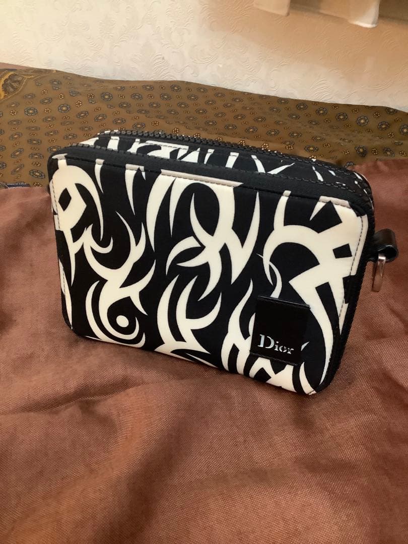 18aw Dior homme トライバル バッグ 黒×白