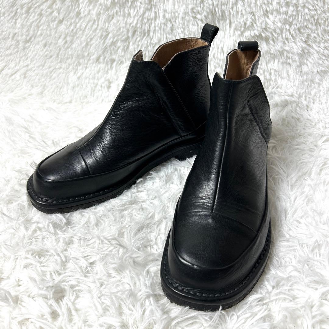 【未使用品】SAYA 撥水加工レザーショートブーツ ダブルジップ 24cm