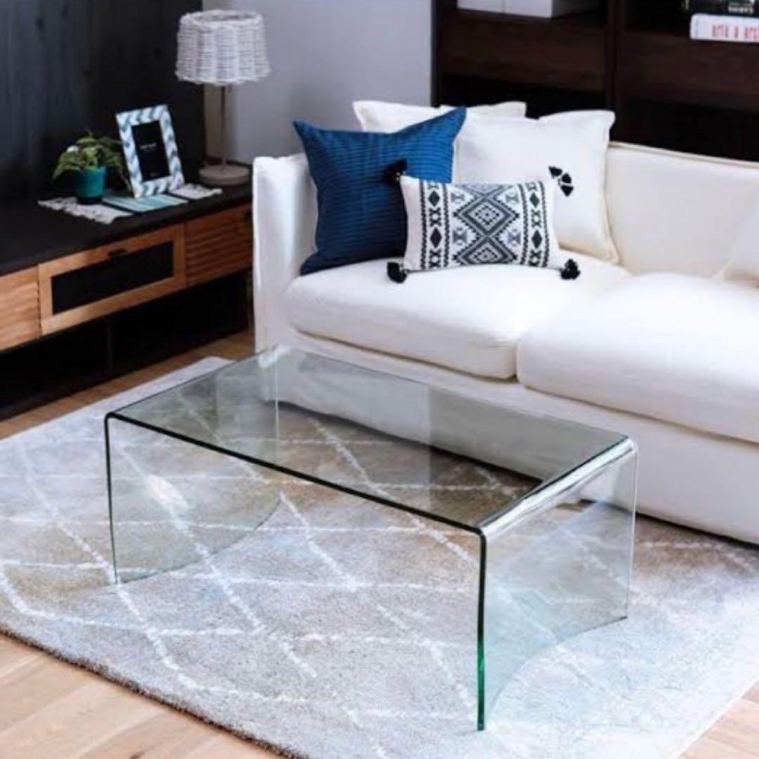 Francfranc フランフラン lavague ガラス コーヒーテーブル