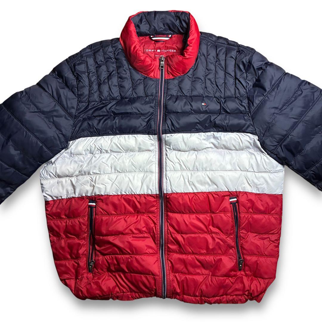 【極美品】トミーヒルフィガー パッカブル 中綿ジャケット トリコロール 軽量