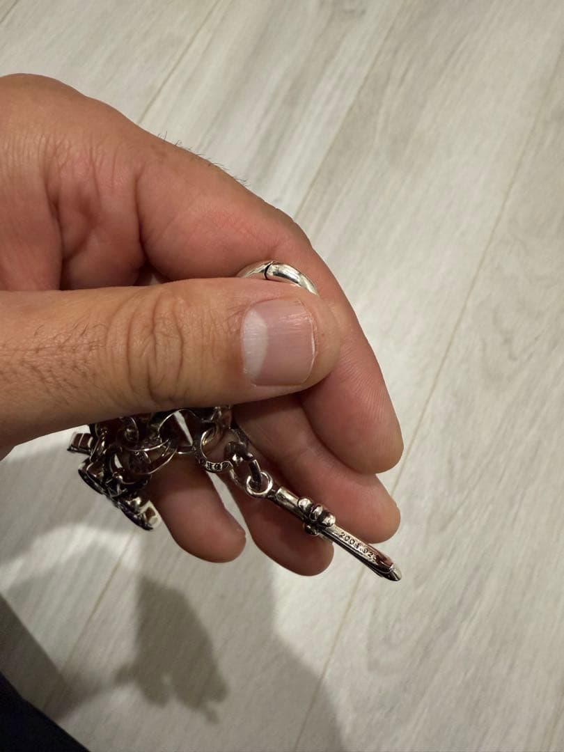 お見逃しなく✌️重厚感 シルバー925 クロス 王道 ストラップ キーホルダー