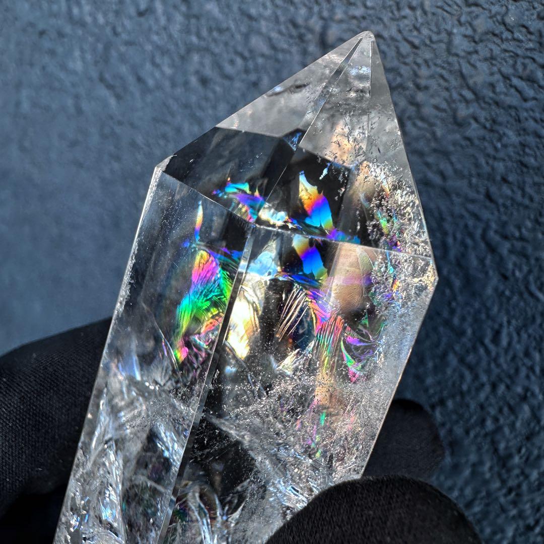 絶品❗アゼツライト☆レインボー☆ヒマラヤ水晶六角柱パワーストーン天然石A1302