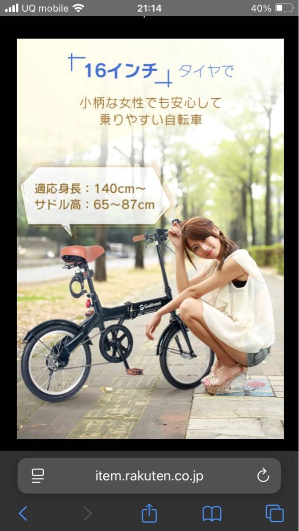 Gallivant マットブラック折りたたみ自転車