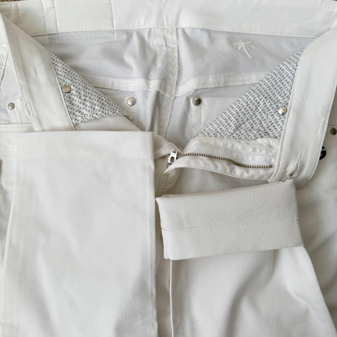 現行モデル　美品　パーリーゲイツ　パンツ　白　S〜M相当　ホワイト　コットン　3