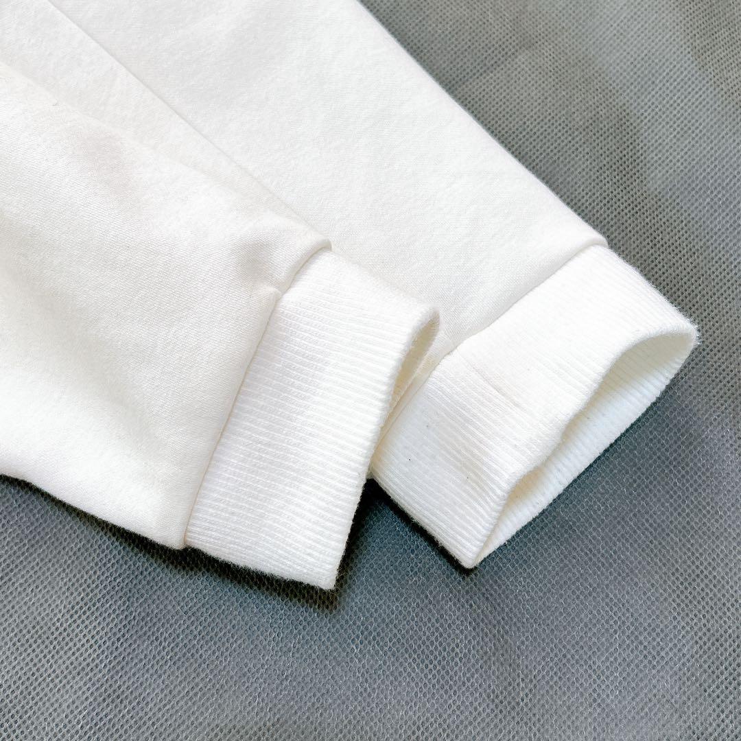 プランシー ビアンカ 刺繍 パッチ クルーネック スウェット トレーナー 白