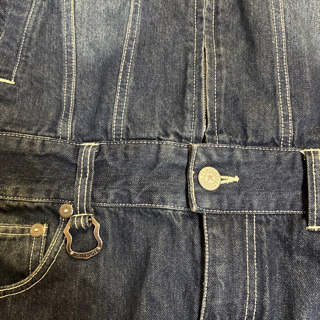 VANSON LEATHERS ダークデニムオーバーオールつなぎ