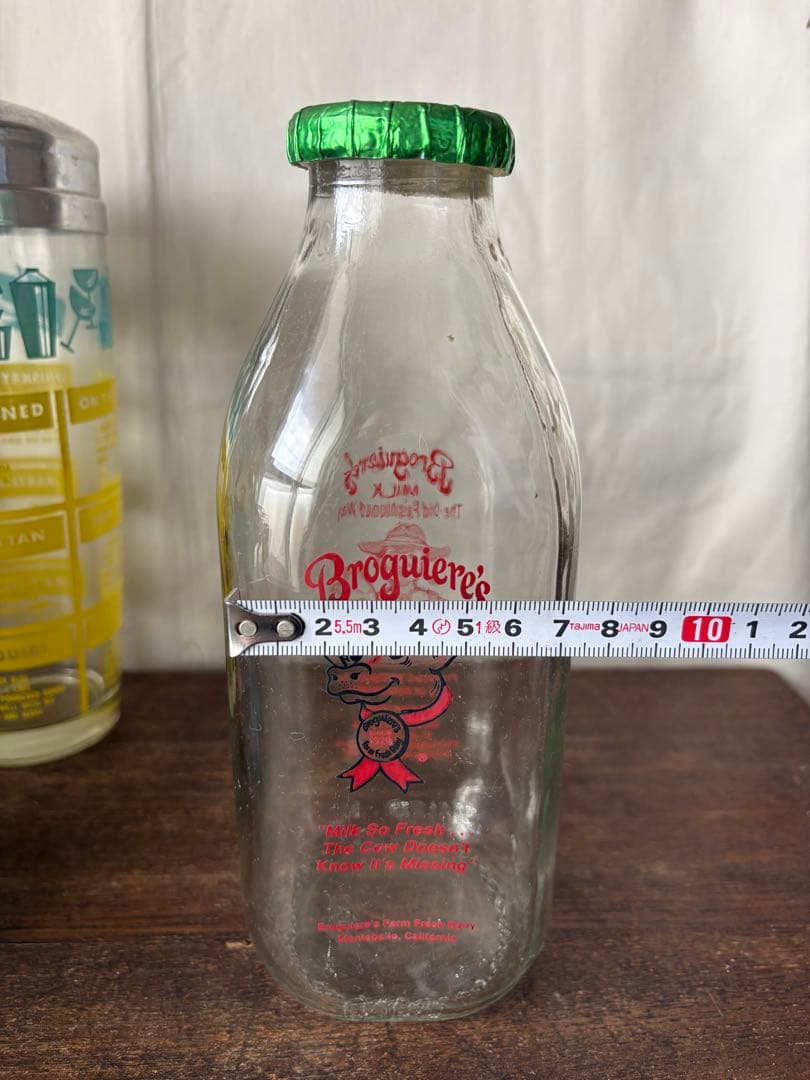 アメリカン雑貨 ビンテージBroqiere's Milk Bottle 牛乳瓶