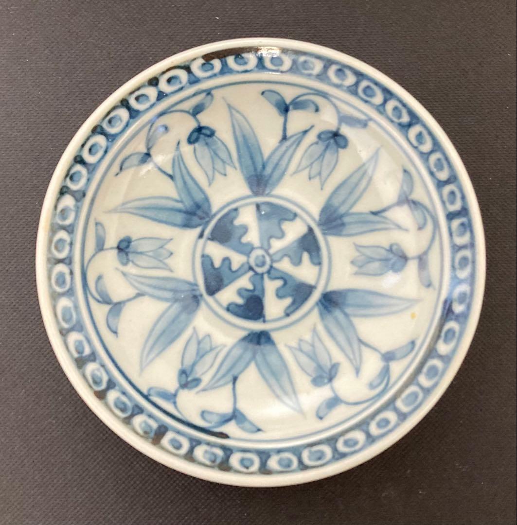 佐藤走波（六代）染付　花文　三寸皿5枚