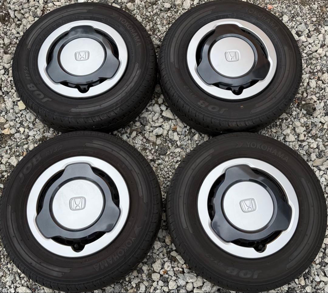 Ｎ－ＶＡＮ　ターボ用純正ホイール、タイヤ4本セット　ホイールキャップ付