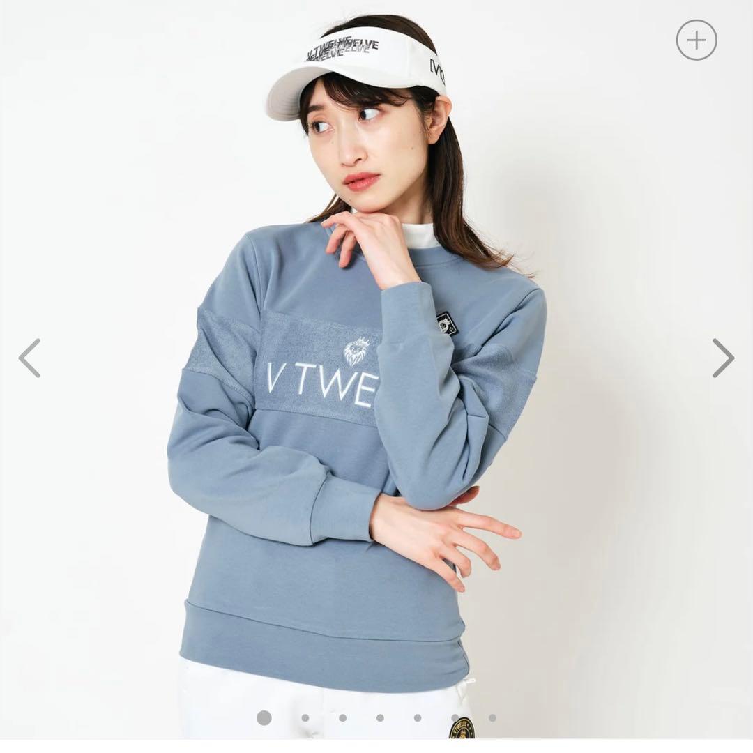 V12 刺繍ロゴ 高機能 裏起毛 ストレッチ長袖スウェット L レディース