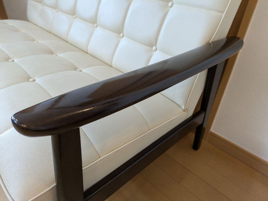 【KP】カリモク60 Kチェア 2シーター アイボリー