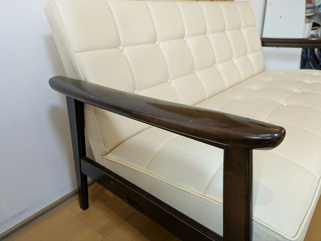 【KP】カリモク60 Kチェア 2シーター アイボリー