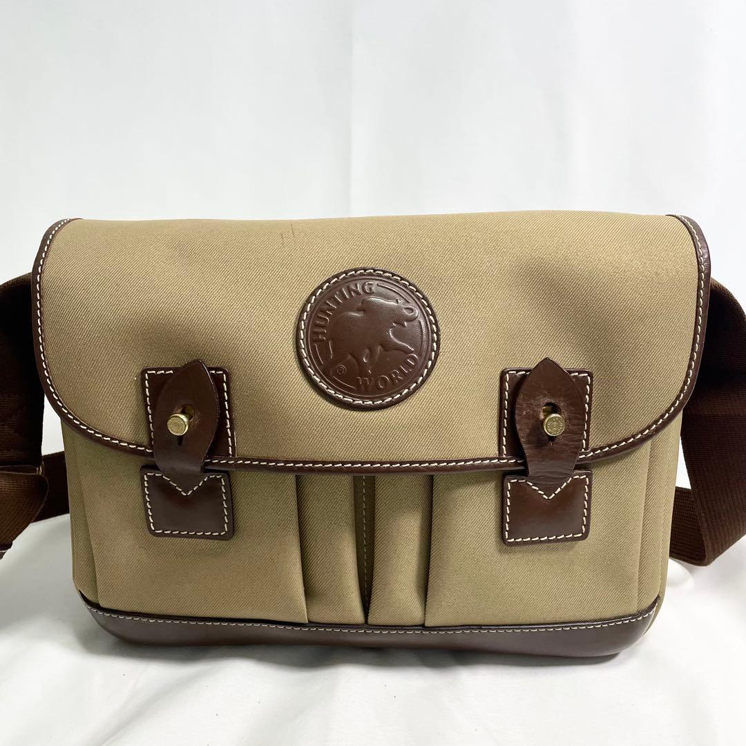 ハンティングワールド サファリトゥデイ メッセンジャーバッグ 大容量 多機能 茶