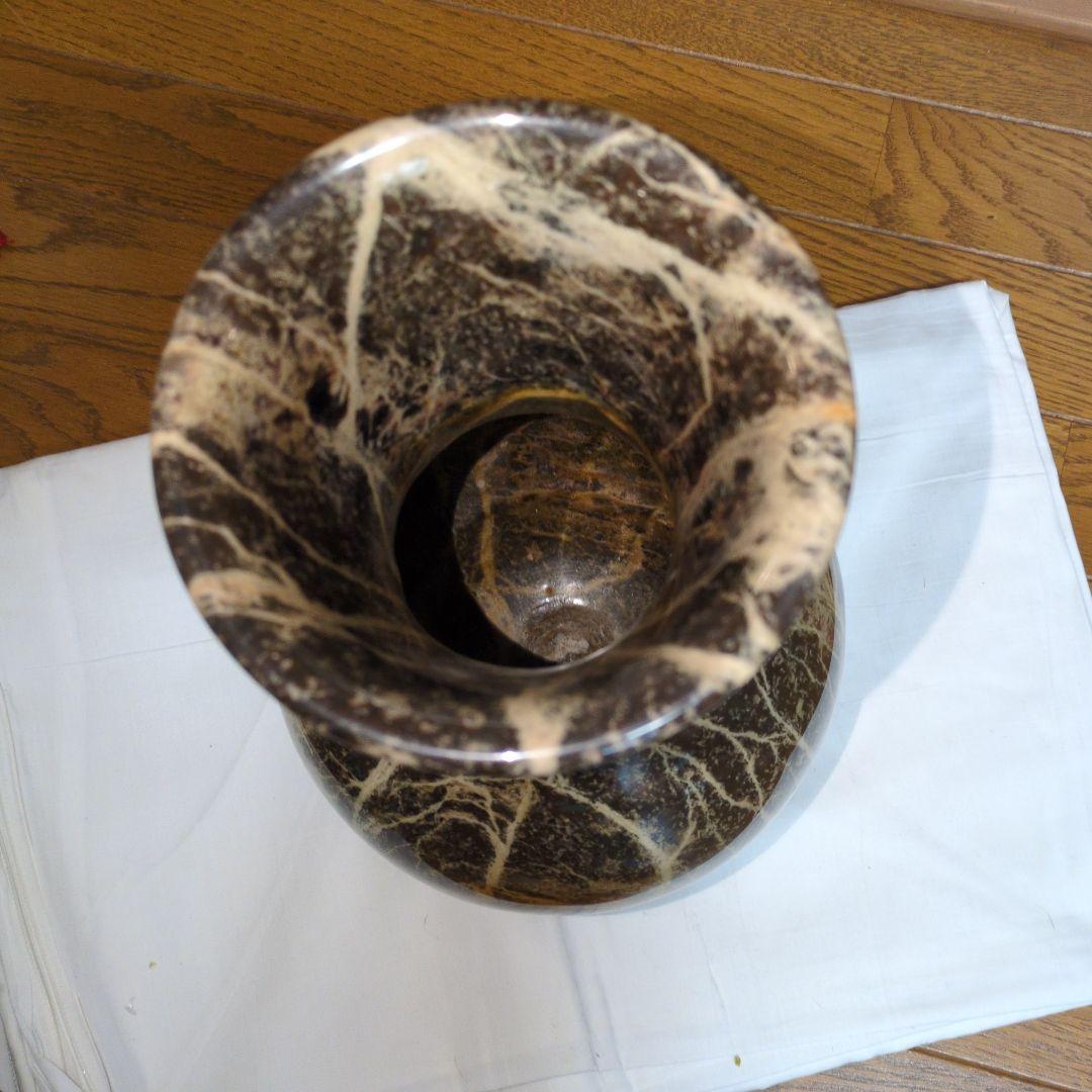 大理石調 花瓶 高さ39cm 天然石風 フラワーベース 重厚 モダン インテリア