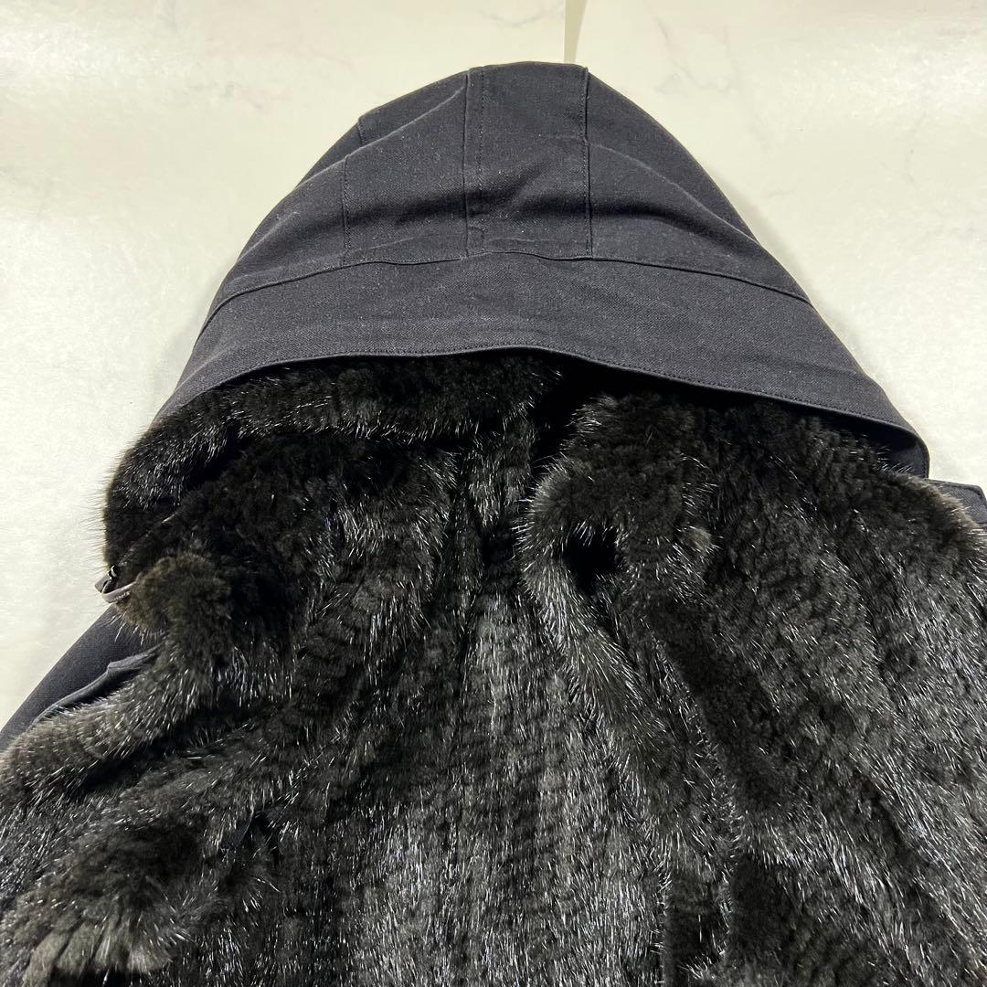 スタニングルアー ミンク 毛皮 ライナー モッズコート フィッシュテール 黒 M