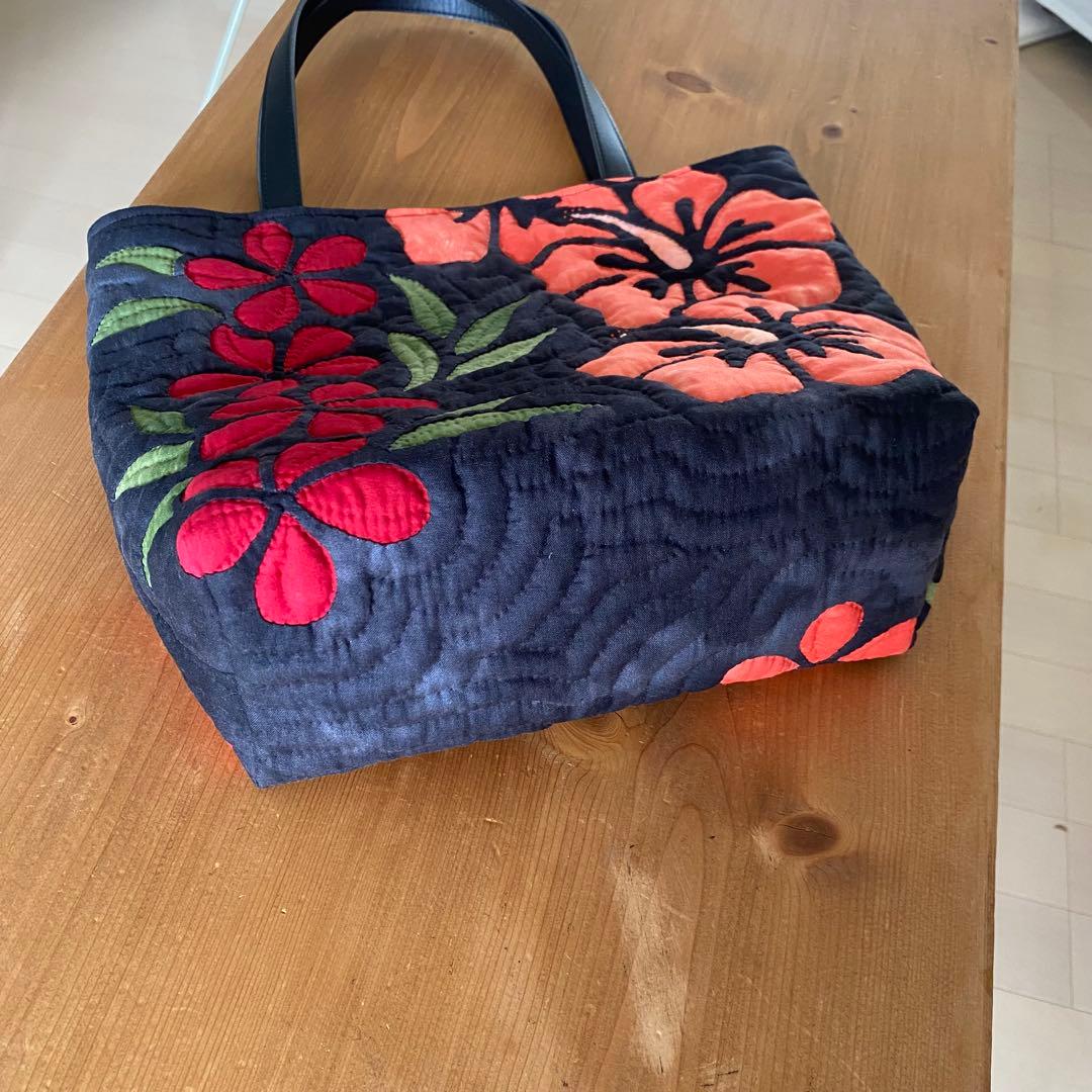 ハワイアンキルト◆トートバッグ◆ハイビスカス◆プルメリア◆ハンドメイド