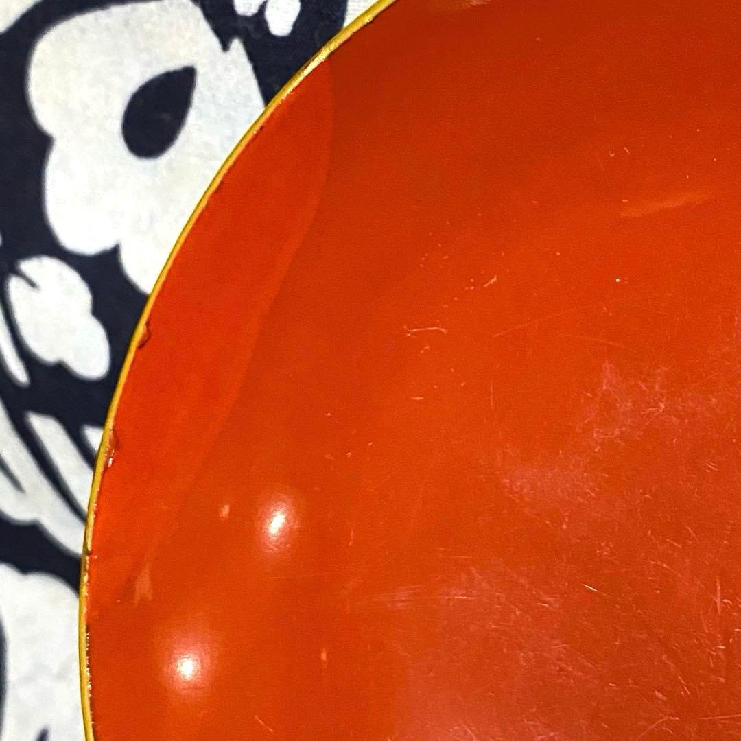 時代物骨董　大正以前　青漆吸物椀　天然木本漆　松柄金蒔絵　緑に内朱　懐石椀　五客