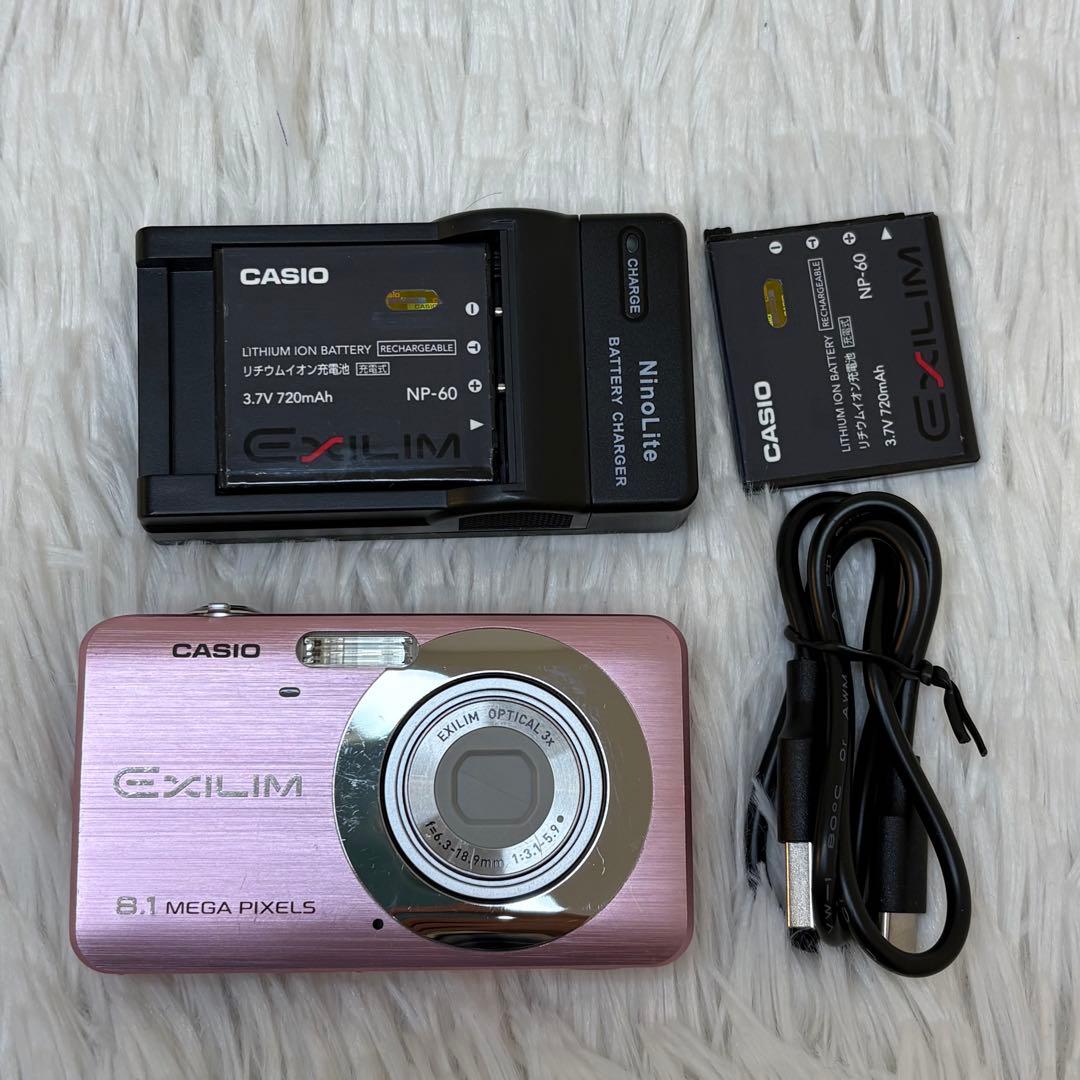 CASIO カメラ　エクシリム　EX-Z80 充電器　ピンク　コンデジ　動作品