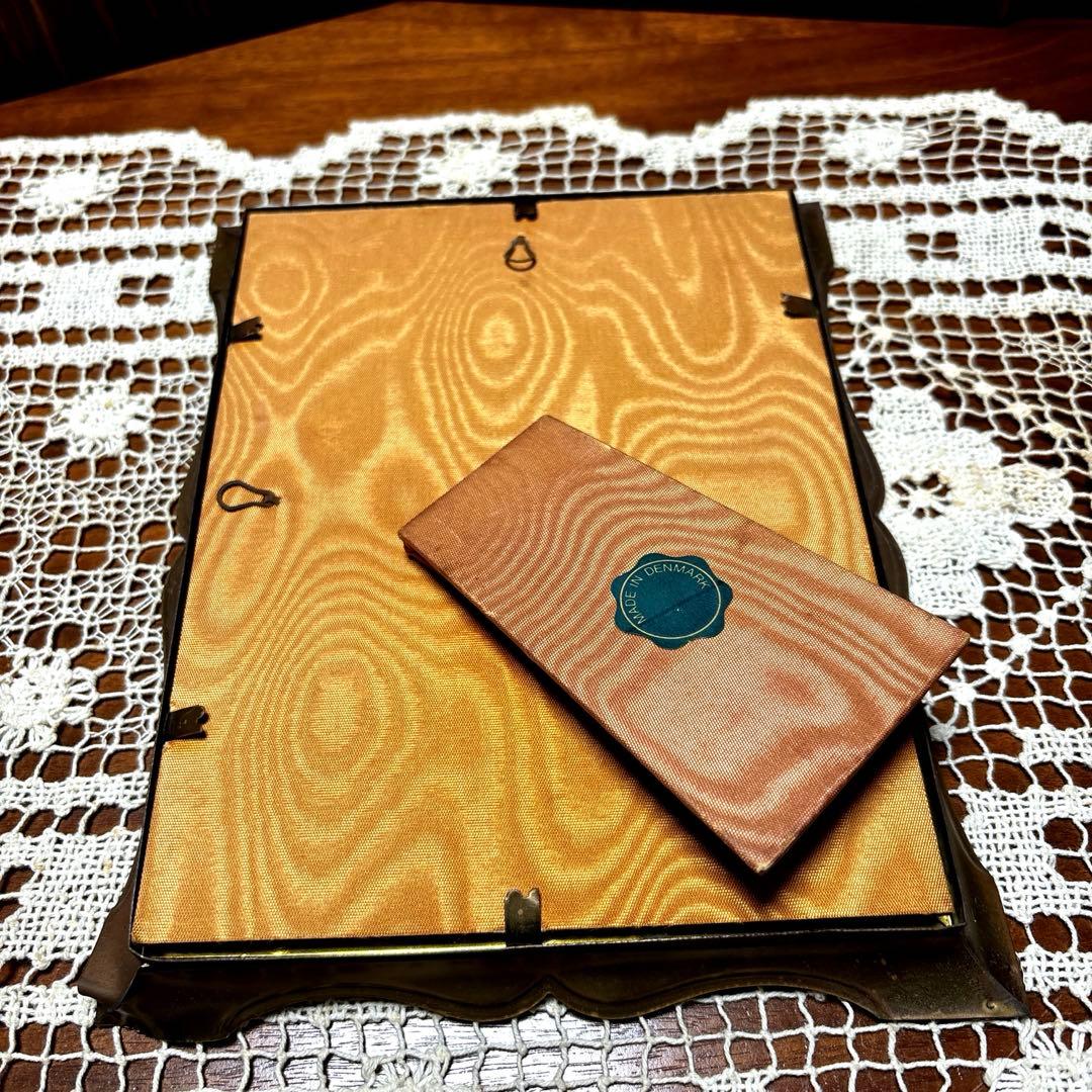 デンマークアンティーク　フォトスタンド　写真立て ＆アンティークレース