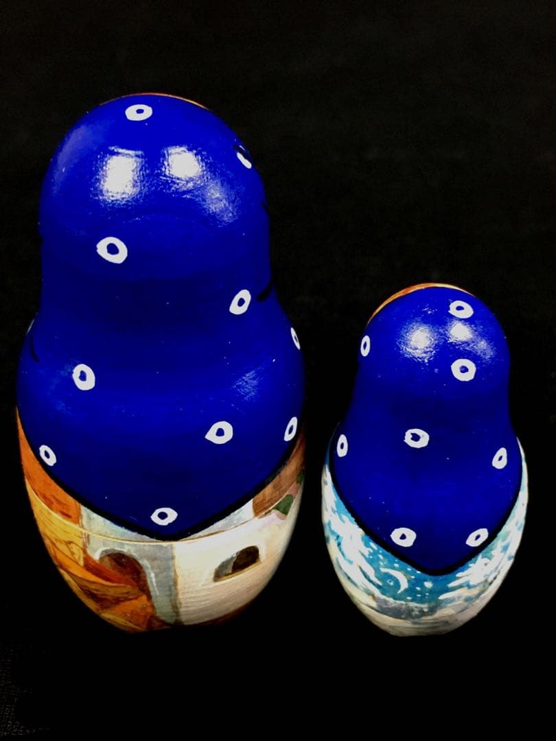 S307マトリョーシカ「モロスコ」7組 ジャンナ・ニコラエワ作 ロシア民芸