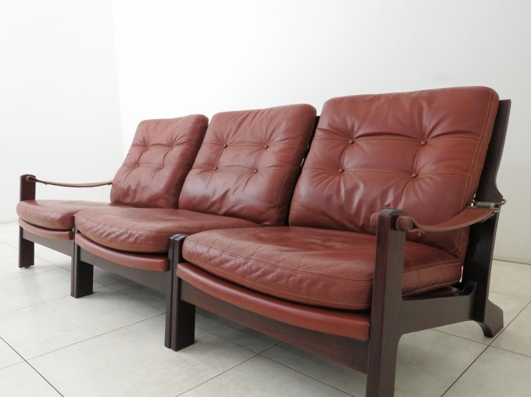 Hock ホック カンディハウス ヴィンテージ 3人掛けソファ セパレート 本革