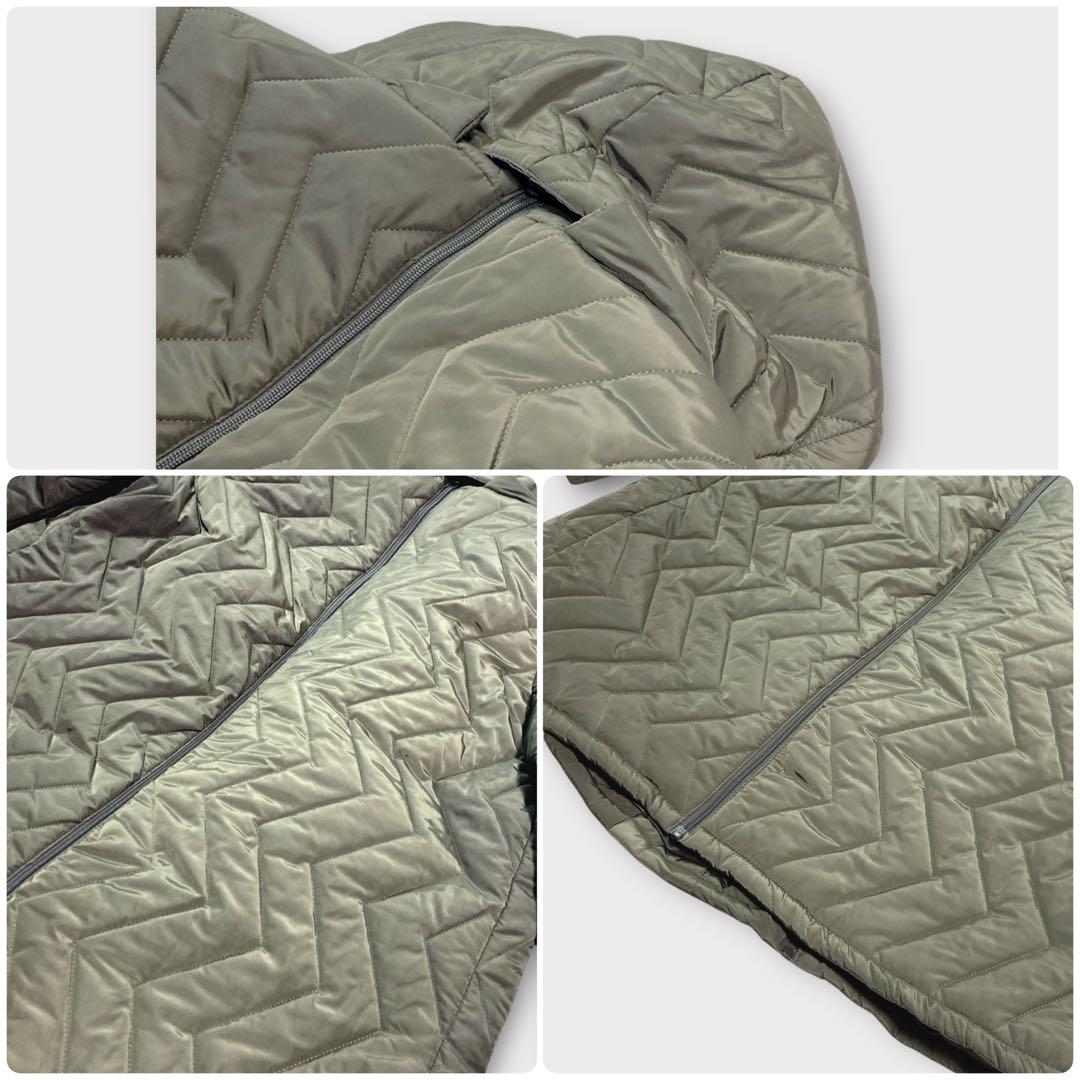 【極美品】ミルクティー⭐️中綿ロングママコート　ステラ　4way カーキ