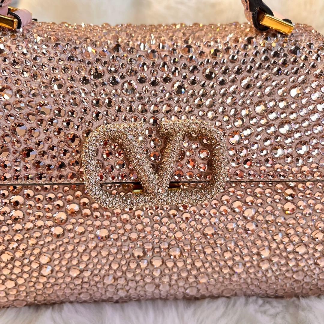 美品✨希少✨ヴァレンティノ Vスリング ミニハンドバッグ ピンク