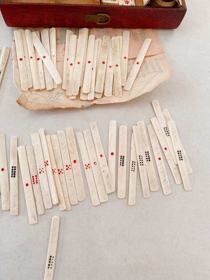 麻雀牌　背竹牌　昭和初期　vintage 時代物　骨董品