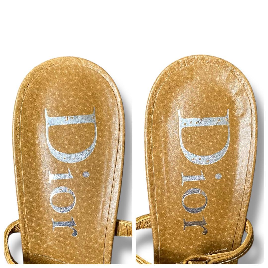 美品 Dior ディオール ロゴ レザー ヒール サンダル ミュール ビンテージ